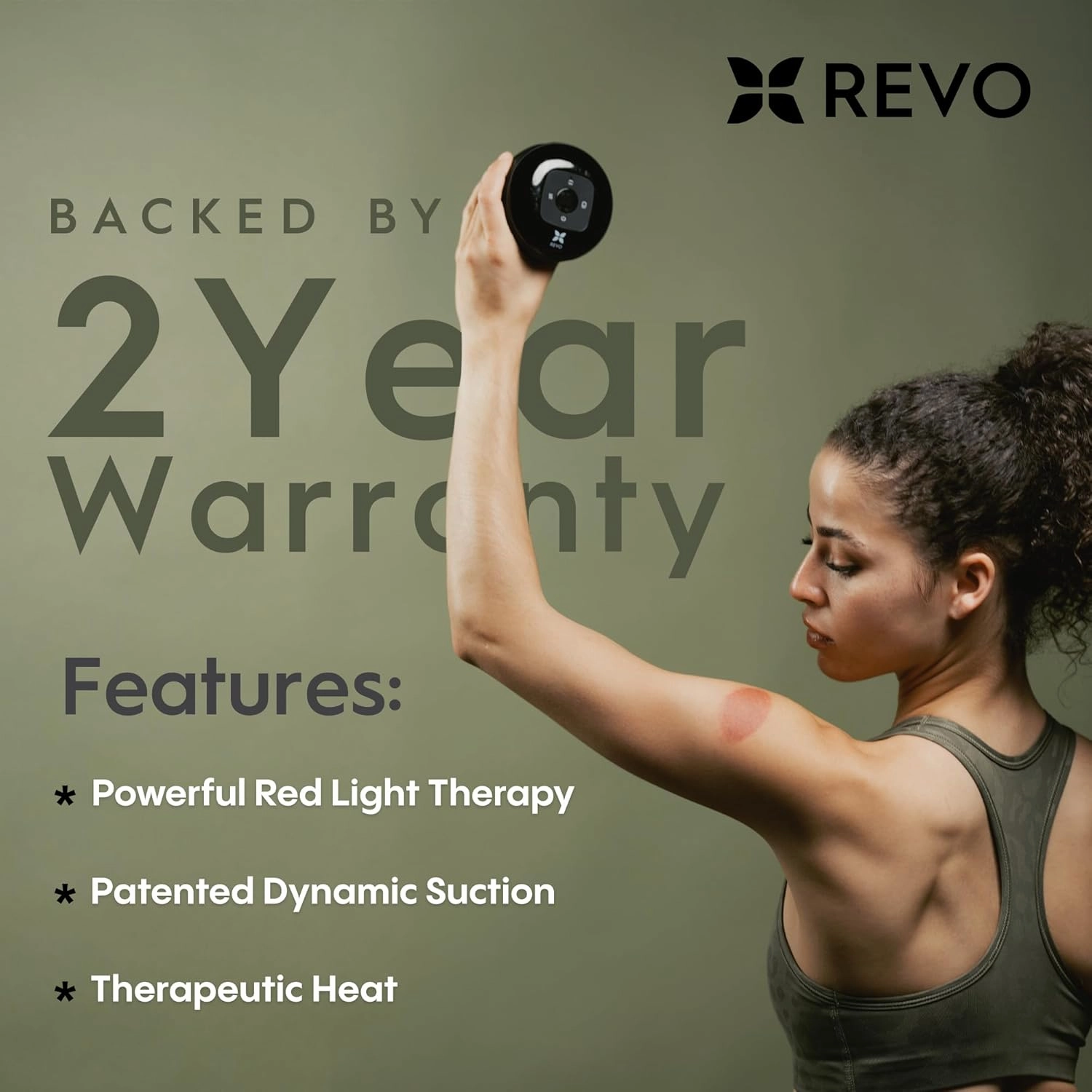 REVO The Original 4-in-1 Smart Cupping Therapy Massager, Red Light Therapy for Targeted Pain Relief, Knots, Aches, Muscle Soreness, Circulation & Tighter Skin, Portable Cupping Kit (Four Pack)
