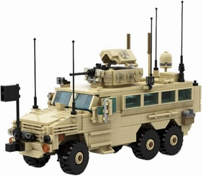 RG-33L Cat.2 MRAP Military Vehicle Building Blocks Sets, WW2 Army Armored Car Toy Model, WWII 6 Wheels War Fighting Bus Transporter Building Kits, 808 Pieces Battle Truck for Boys Kids Adults