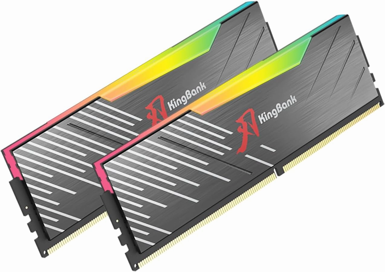 RGB Computer Desktop Memory Ram Hynix M-die DDR5 32GB(2x16GB) 6400MT/s CL32 1.4V with Heatsink for PC Gaming/Office/PS,Black