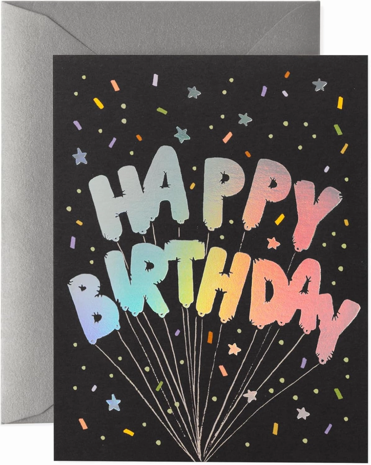 RIFLE PAPER CO. Birthday Cards Boxed Set of 12 with Envelopes | Lets Your Thoughtful Handwritten Note Take Center Stage (Artisanally Crafted in the USA, 4.25" L x 5.5" W), Mylar Birthday Balloons