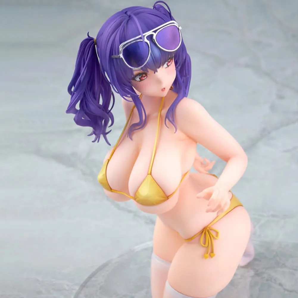 RN Pola Figure Statue, 16cm Swimsuit Style Kneeling Pose RN Pola Action Figure Sculpture, Handmade Collectible Desktop Figure Decoration Gifts for Fans