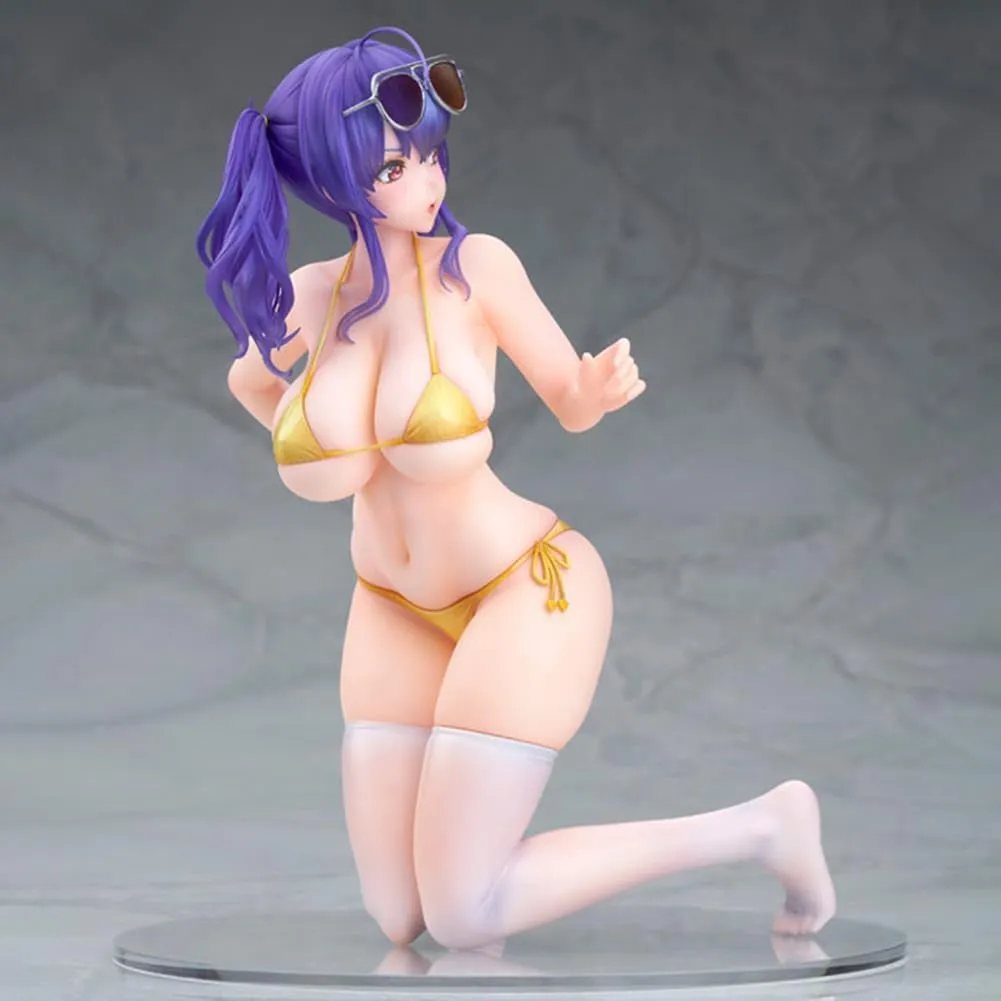 RN Pola Figure Statue, 16cm Swimsuit Style Kneeling Pose RN Pola Action Figure Sculpture, Handmade Collectible Desktop Figure Decoration Gifts for Fans