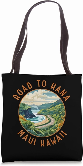 Road to Hana Maui Hawaii Distressed Circle Tote Bag