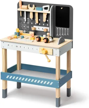 ROBUD Tool Bench Set for Toddlers Wooden Workbench Toy Workshop Construction Tools Bench Creative Pretend Play Toys Education Gift for Kid Boys Girls