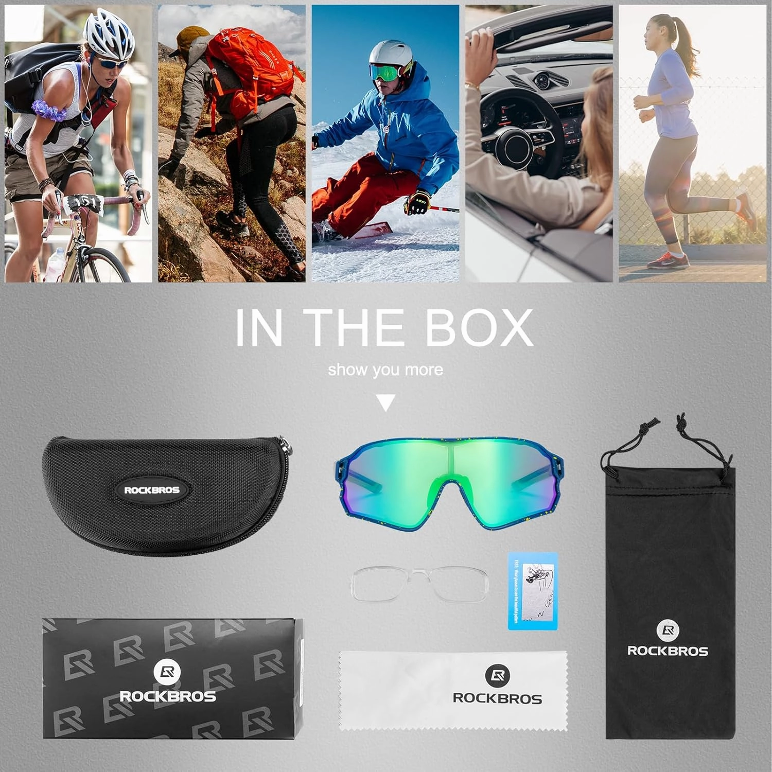ROCKBROS Polarized Sunglasses UV Protection for Women Men Cycling Sunglasses