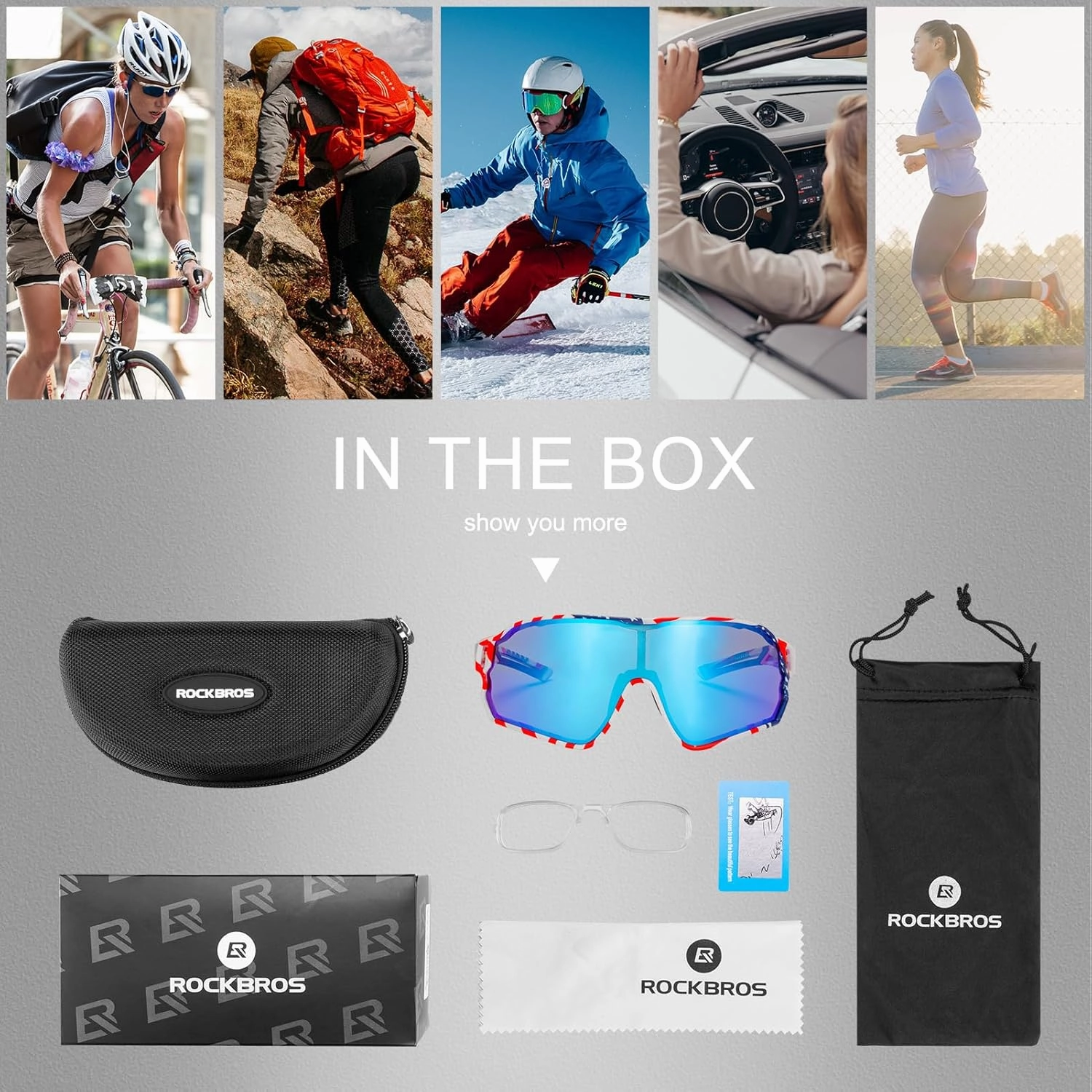 ROCKBROS Polarized Sunglasses UV Protection for Women Men Cycling Sunglasses