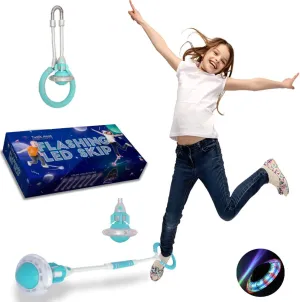 Rocket Flashing LED Ankle Skip Fun Cool Jumping Gift for Ages 5 6 7 8 9 10  Kids NO Battery Charging Needed Family Exercise Fitness Coordination Balance Extra Energy Burning