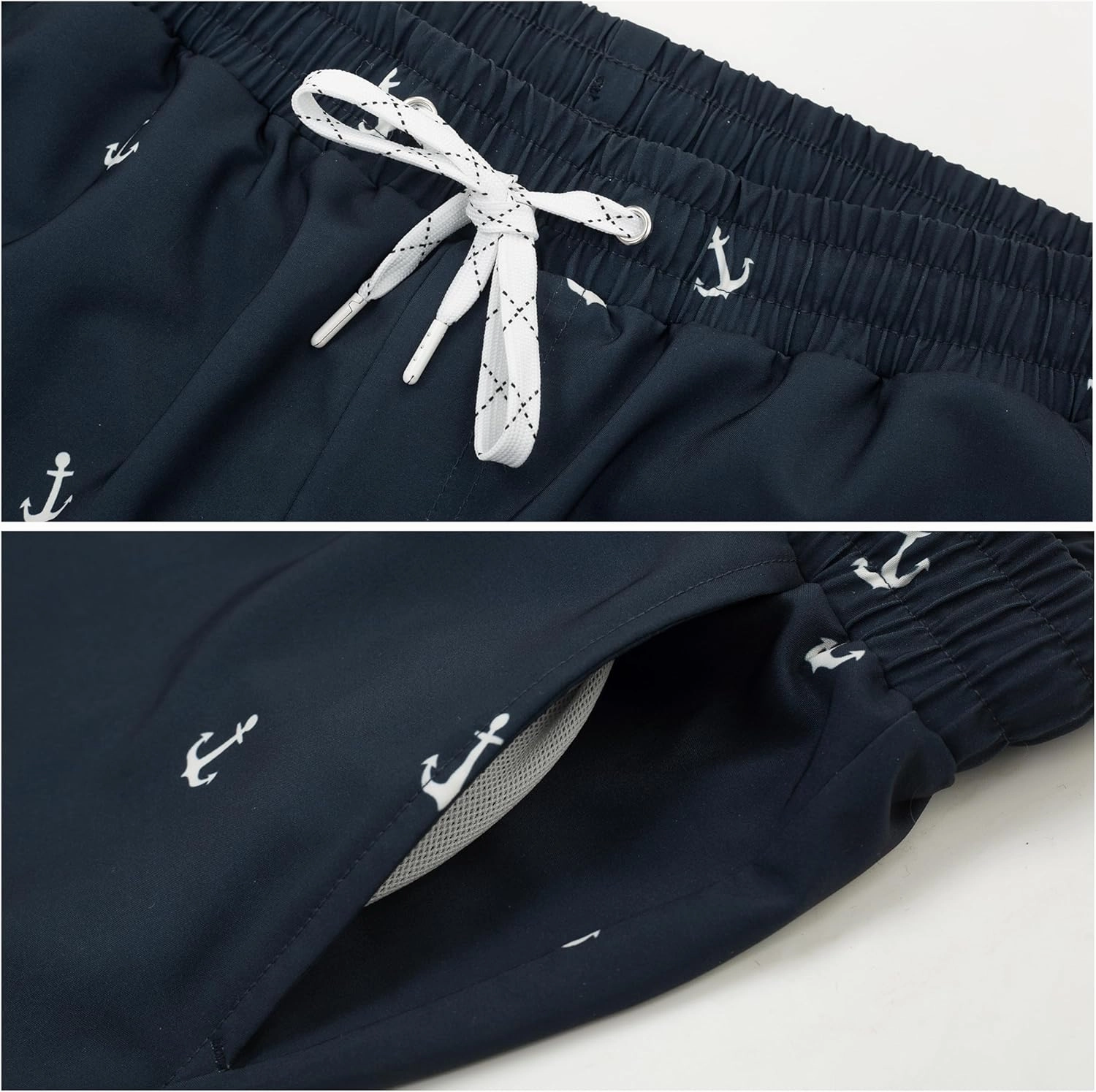 Rokka&Rolla Men's Swim Trunks with Compression Liner 7" Stretch Quick Dry Board Shorts