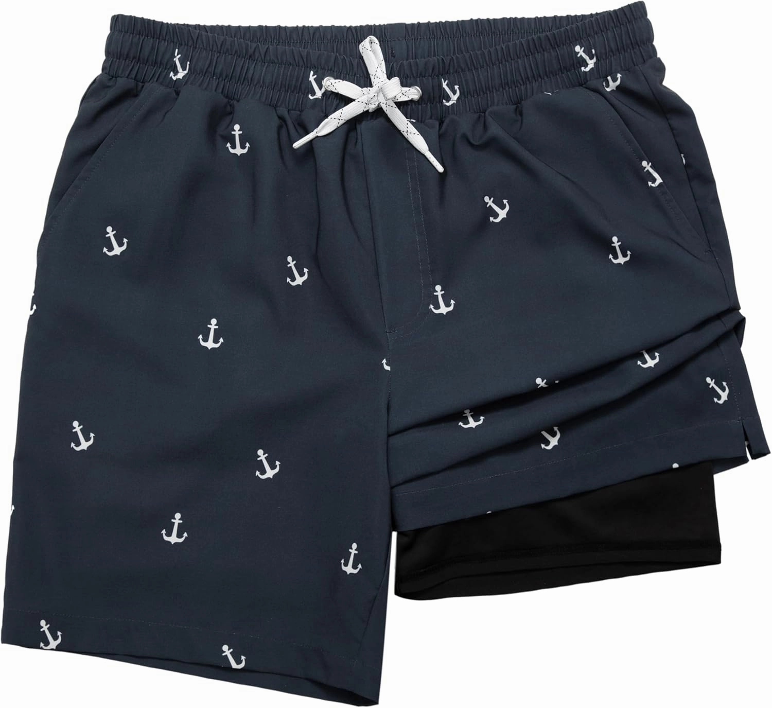 Rokka&Rolla Men's Swim Trunks with Compression Liner 7" Stretch Quick Dry Board Shorts