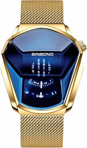 RORIOS Fashion Men's Watches Analog Quartz Watch Cool Creative Wristwatch with Stainless Steel Mesh Brecelet Sport Watch for Men