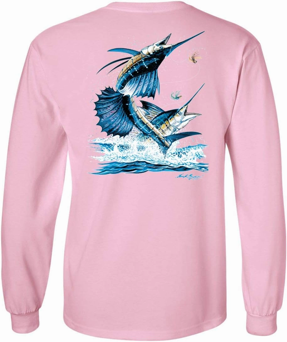 Sailfish DEEP SEA Fishing Salt Water Fish Long Sleeve TEE