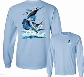 Sailfish DEEP SEA Fishing Salt Water Fish Long Sleeve TEE