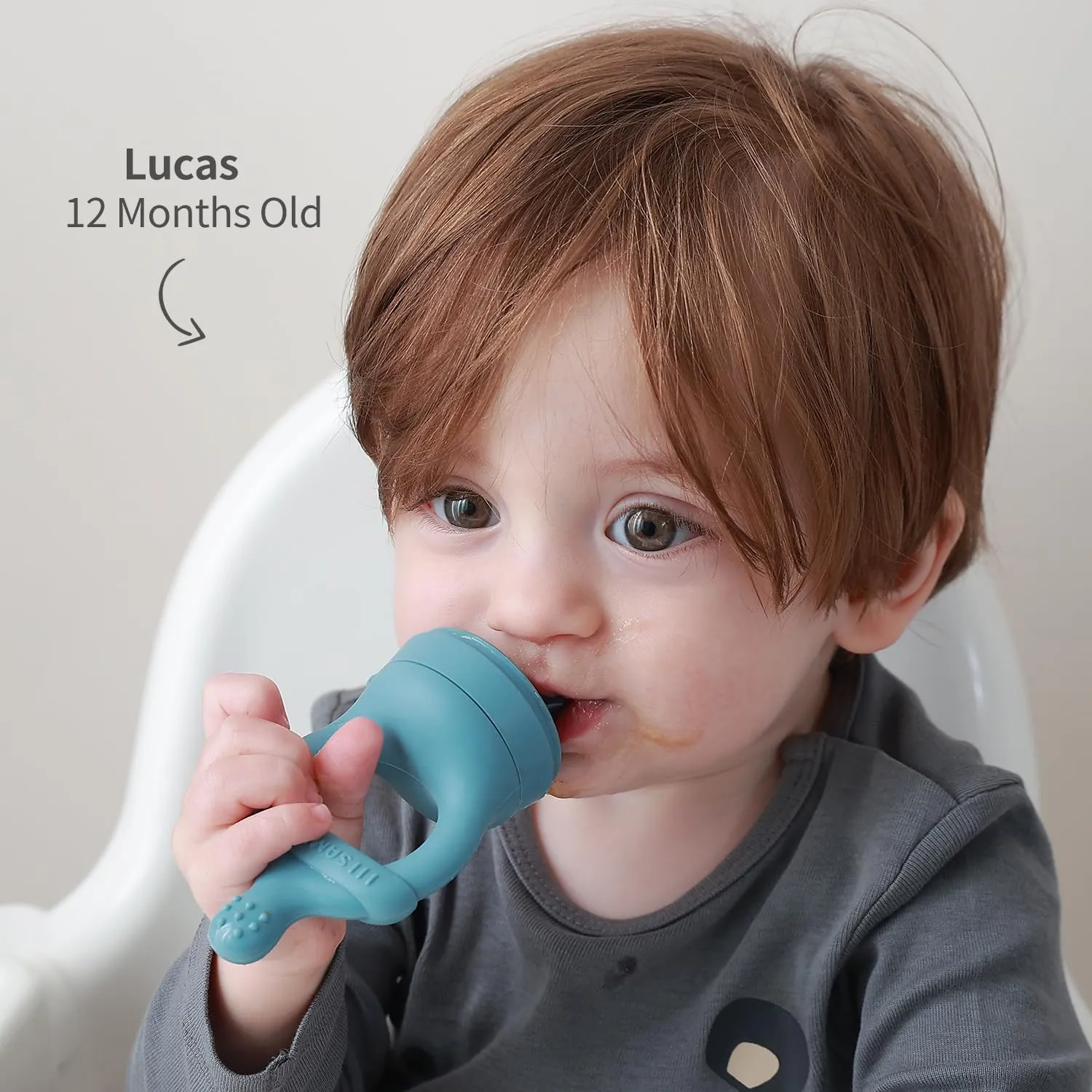 SAMiGO Baby Food Fruit Feeder and Breastmilk Popsicle Mold Set, Silicone Fruit Teether, Food Feeder Pacifier for Teething Relief, Freezer Tray, Baby Feeding Essentials, 4 Months 