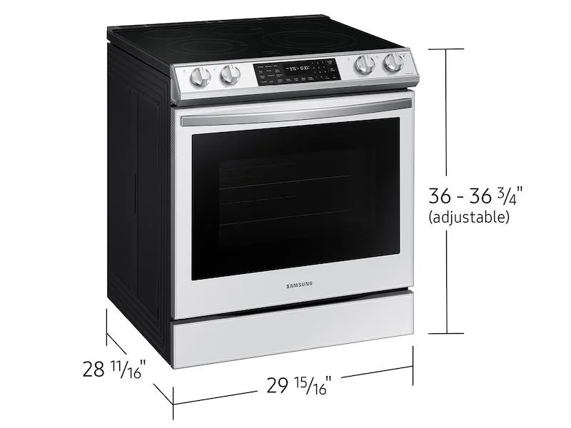 Samsung NE63BB851112 Bespoke 6.3 Cu. Ft. Smart Front Control Slide-In Electric Range With Air Fry & Wi-Fi In White Glass
