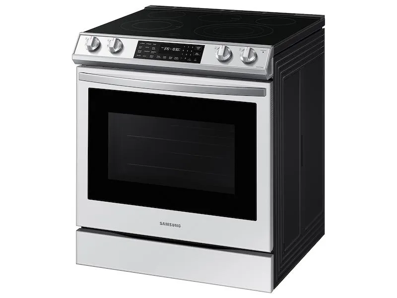 Samsung NE63BB851112 Bespoke 6.3 Cu. Ft. Smart Front Control Slide-In Electric Range With Air Fry & Wi-Fi In White Glass
