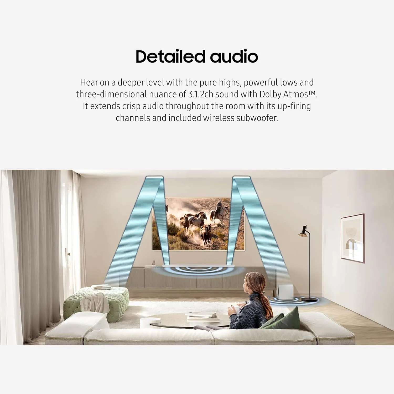 SAMSUNG S801D 3.1.2ch Soundbar w/Wireless Dolby Atmos Audio, Ultra Slim Design, Q-Symphony, SpaceFit Sound Pro, Adaptive Sound, Game Mode Pro with Alexa Built-in, HW-S801D/ZA