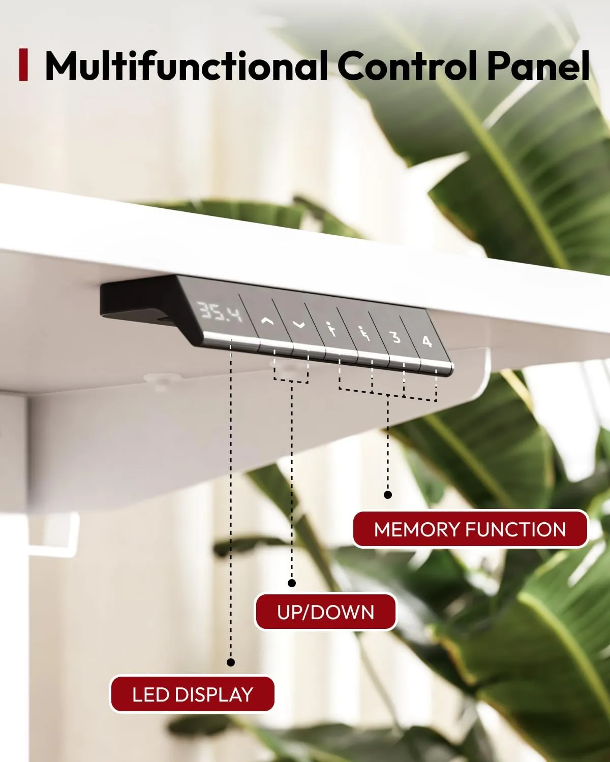 SANODESK Standing Desk Height Adjustable Electric Stand up Desk 48x24 Inches Sit Stand Home Office with Splice Board, White Frame/White Top
