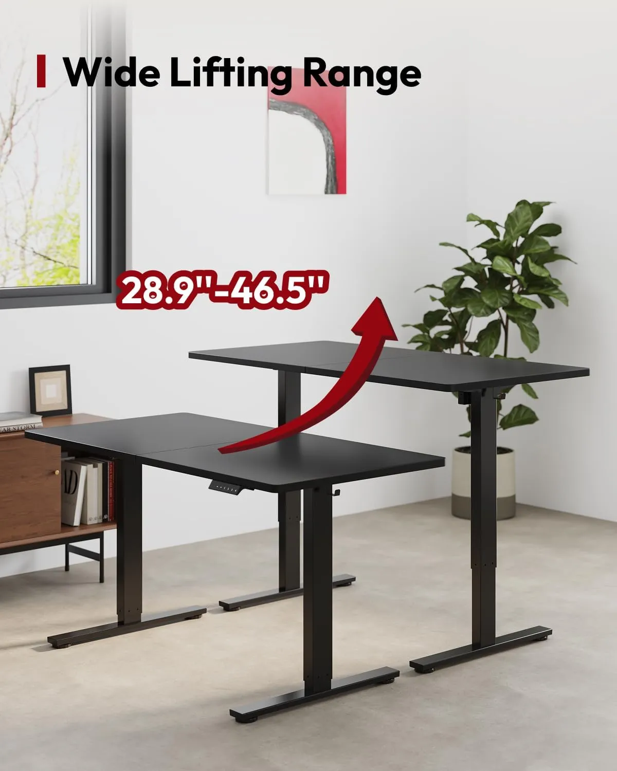 SANODESK Standing Desk Height Adjustable Electric Stand up Desk 63x24 Inches Sit Stand Home Office with Splice Board, Black Frame/Black Top