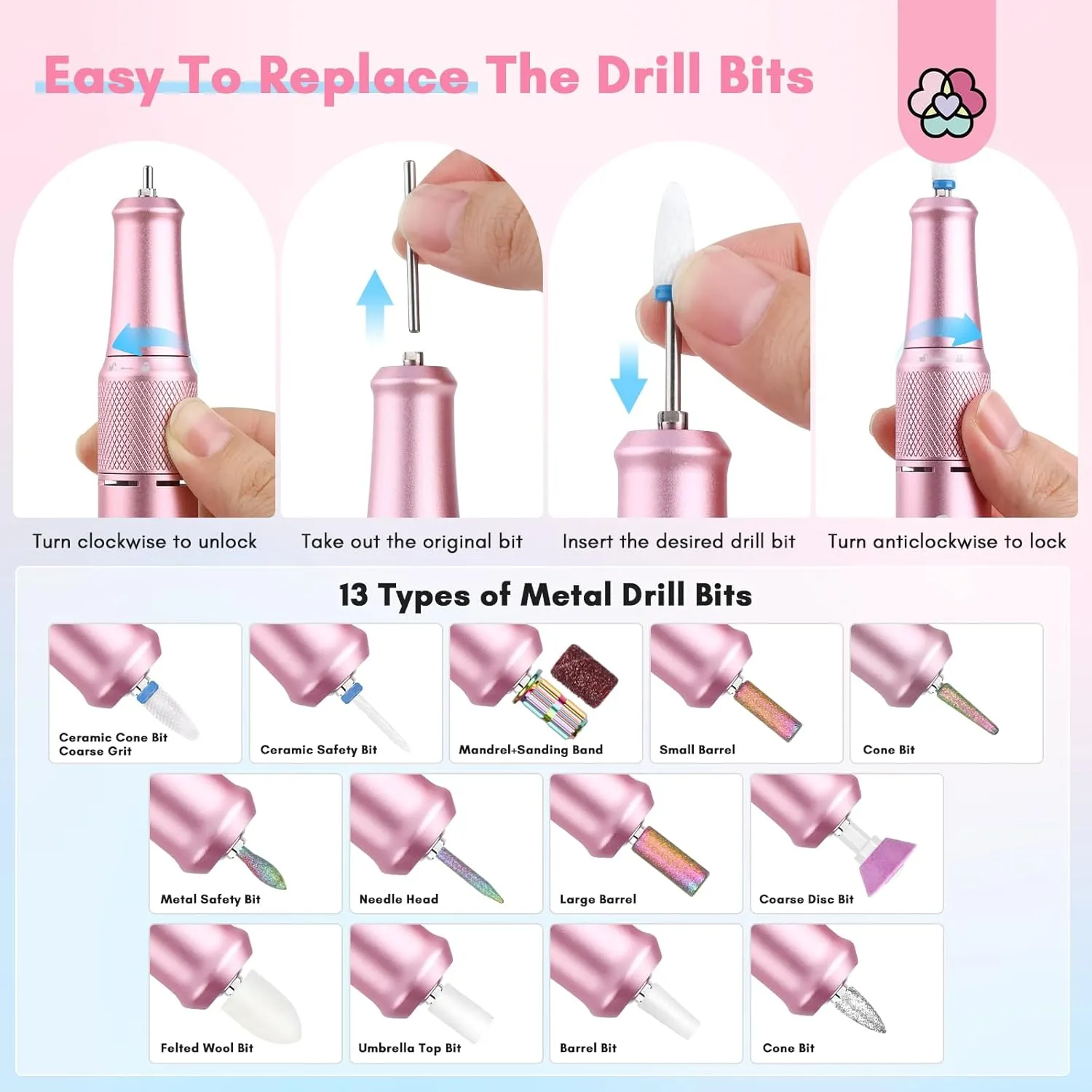 SAVILAND Portable Nail Drill Professional: 40000 RPM Upgrad E File 2024 Digital Pro Electric Cordless Fast Remover Anti-Shaking | Manicurist Nail Salon Superior Compactible for Acrylic Nails