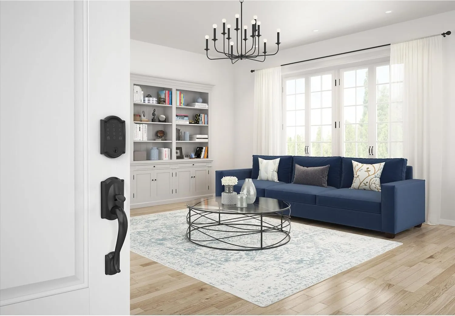Schlage Encode Smart WiFi Deadbolt Lock for Front Door - Keyless Entry with App or Touchscreen - Works with Alexa, Apple HomeKit, Hey Google, & Airbnb - Create Codes for Guests - Matte Black