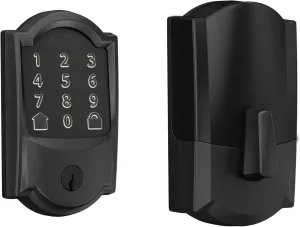 Schlage Encode Smart WiFi Deadbolt Lock for Front Door - Keyless Entry with App or Touchscreen - Works with Alexa, Apple HomeKit, Hey Google, & Airbnb - Create Codes for Guests - Matte Black