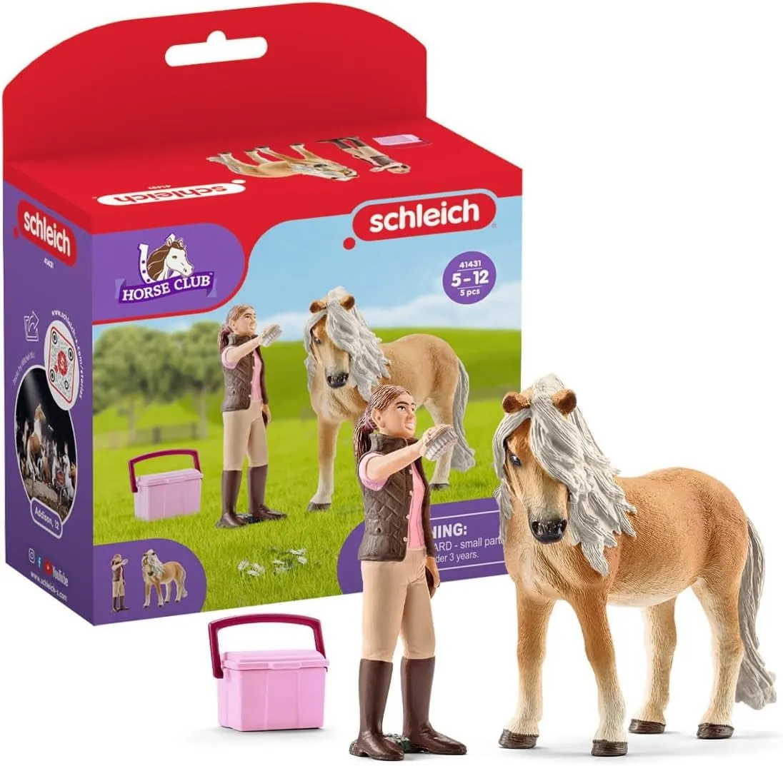 Schleich Horse Club Horse Toy for Girls and Boys Ages 5 , Groom with Icelandic Pony