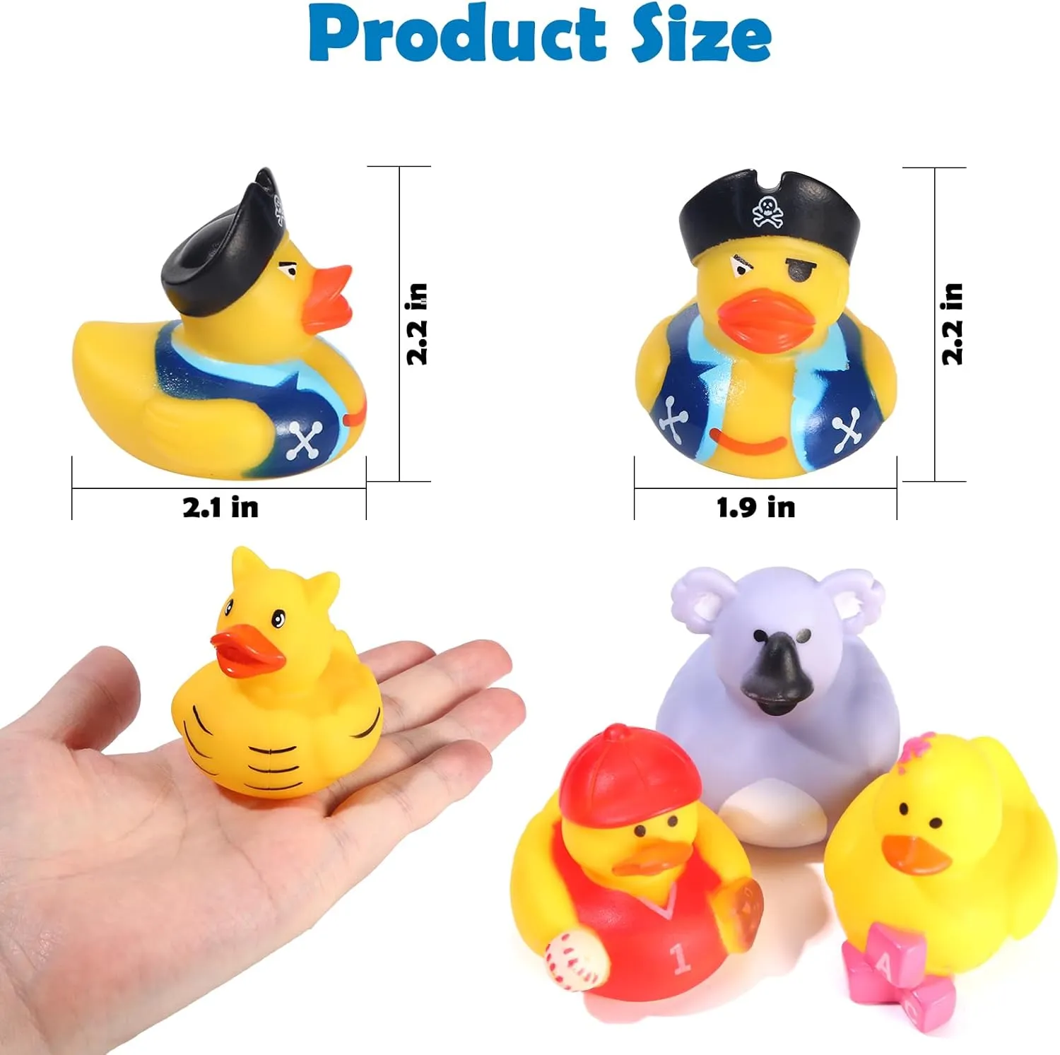 SCIONE 50 Pack Rubber Ducks Bath Toy in Bulk, Baby Bath Toy Assortment Rubber Ducks for Floater Duck for Kids,Bathtub Toys Party Favors Birthday Gifts