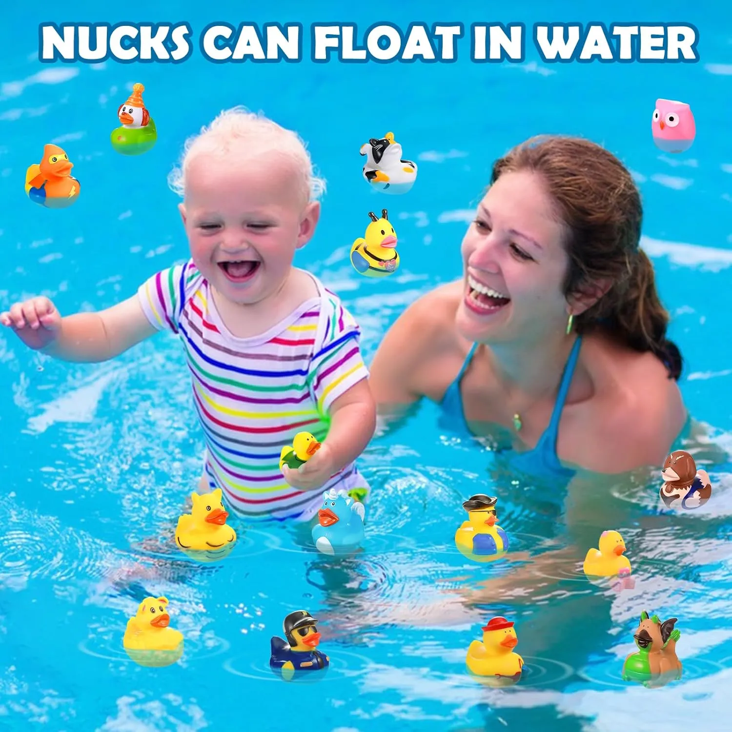 SCIONE 50 Pack Rubber Ducks Bath Toy in Bulk, Baby Bath Toy Assortment Rubber Ducks for Floater Duck for Kids,Bathtub Toys Party Favors Birthday Gifts