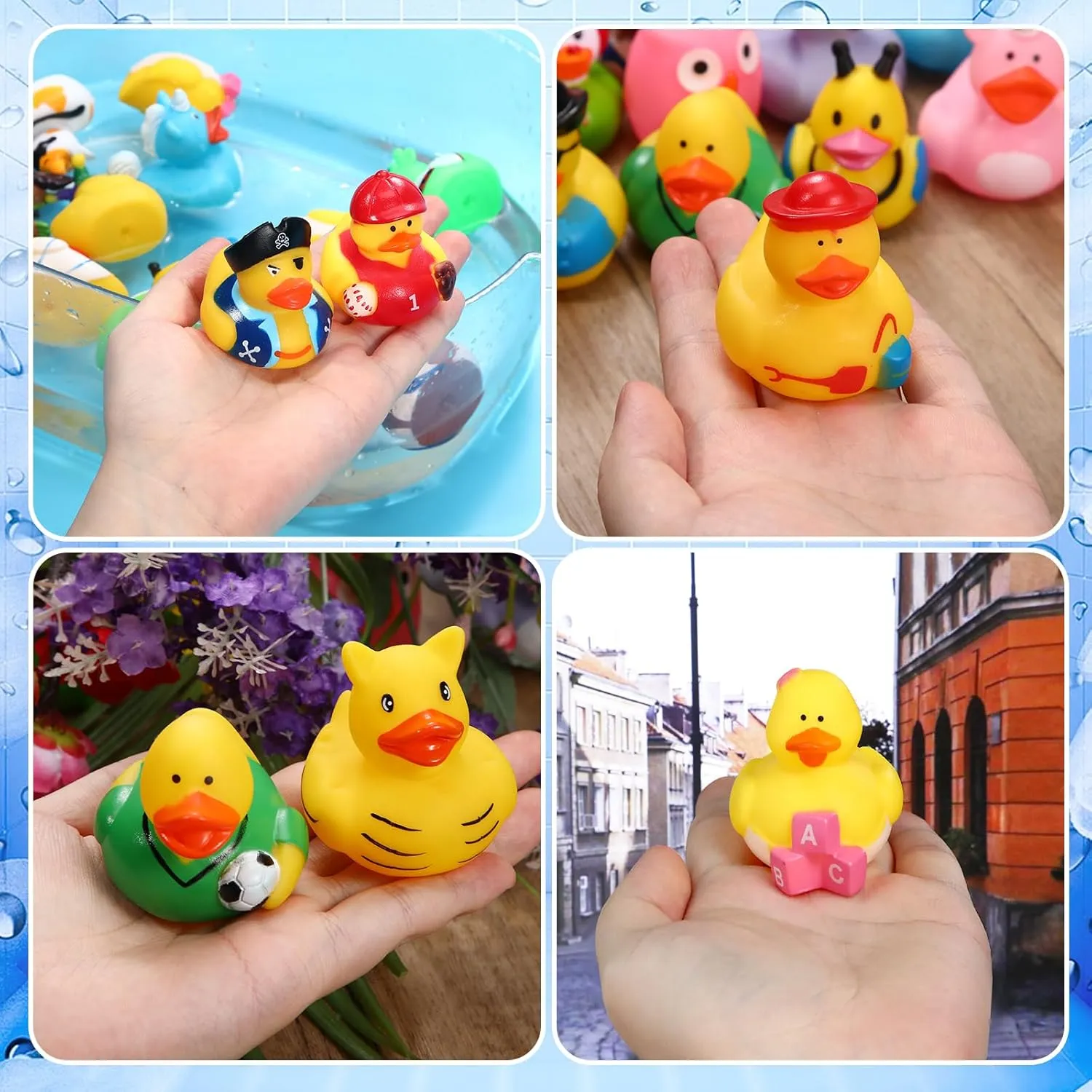 SCIONE 50 Pack Rubber Ducks Bath Toy in Bulk, Baby Bath Toy Assortment Rubber Ducks for Floater Duck for Kids,Bathtub Toys Party Favors Birthday Gifts