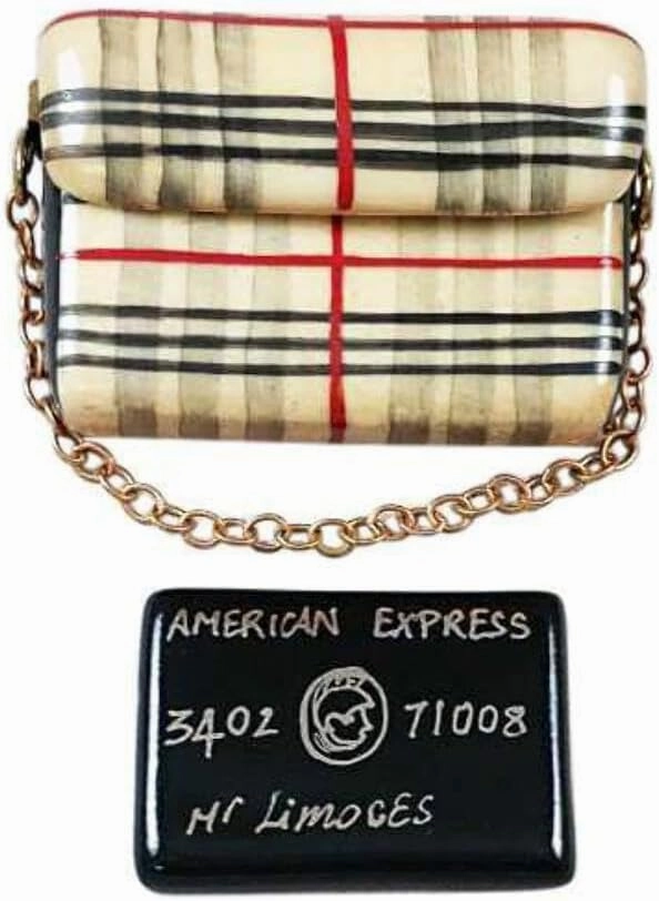 Scottish Plaid Purse w Black American Express Credit Card