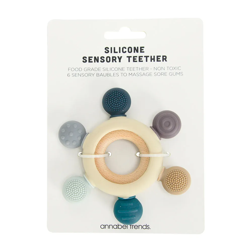 Sensory Silicone Teether Blue
