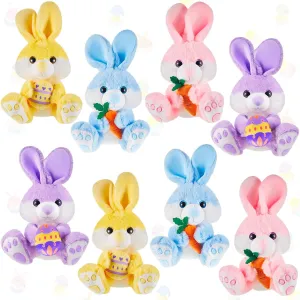 Shappy 4 Pcs 12 Inch Easter Bunny Stuffed Animal Cute Plush Rabbit with Eggs Carrot Large Bunny Plush Happy Easter Basket Stuffers Gifts for Kids Boys Girls Birthdays Party Favor