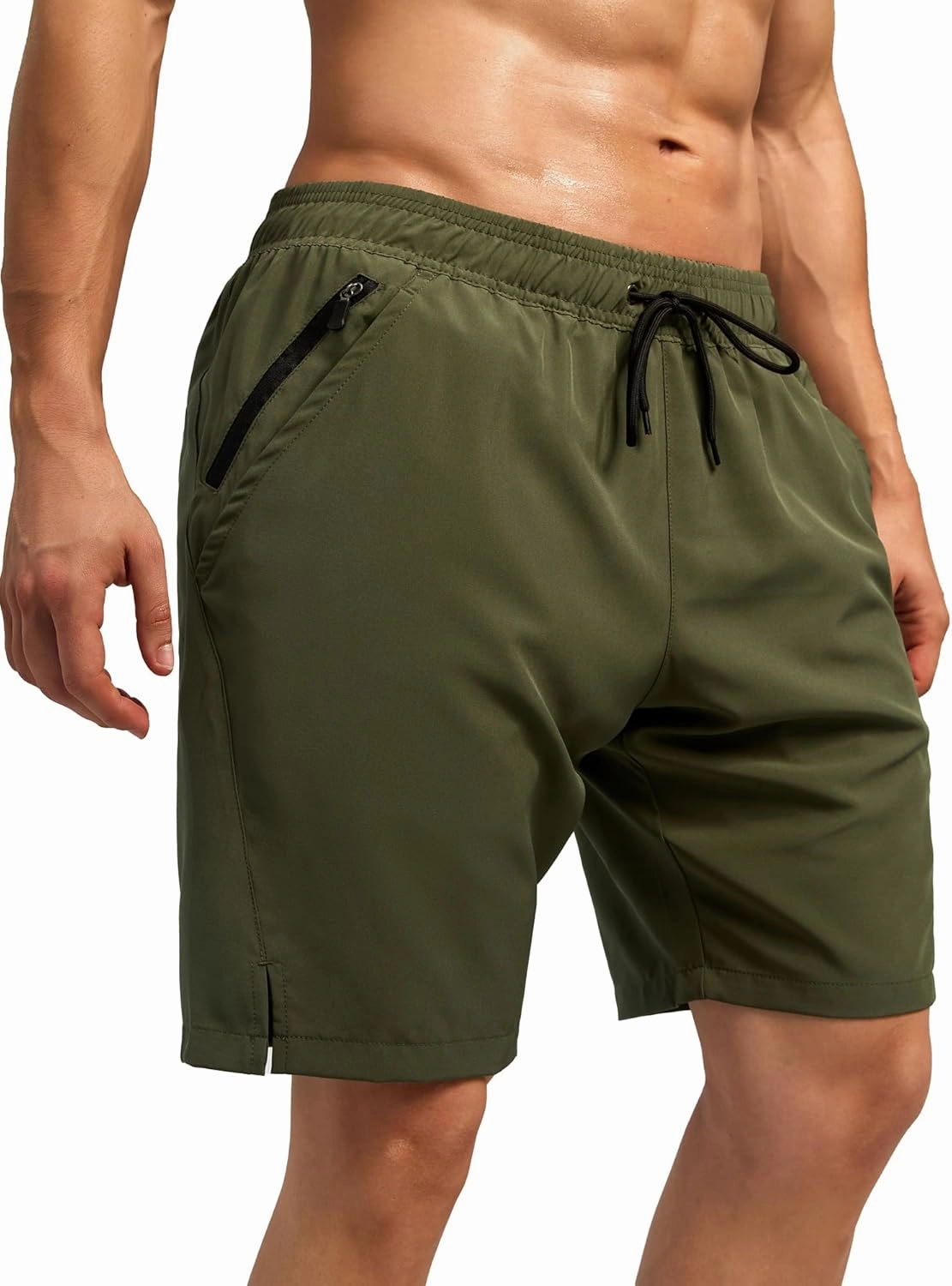 SILKWORLD Mens Swim Trunks Quick Dry Bathing Suit Board Swimming Shorts with Zipper Pockets and Compression Liner