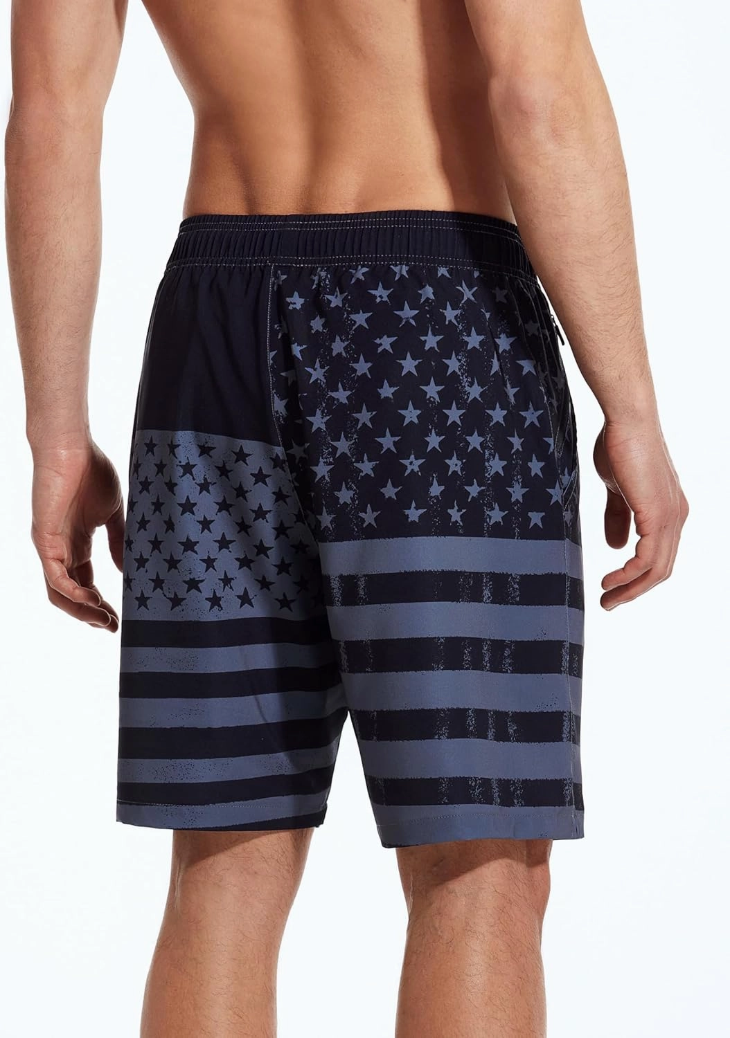SILKWORLD Mens Swim Trunks Quick Dry Bathing Suit Board Swimming Shorts with Zipper Pockets and Compression Liner