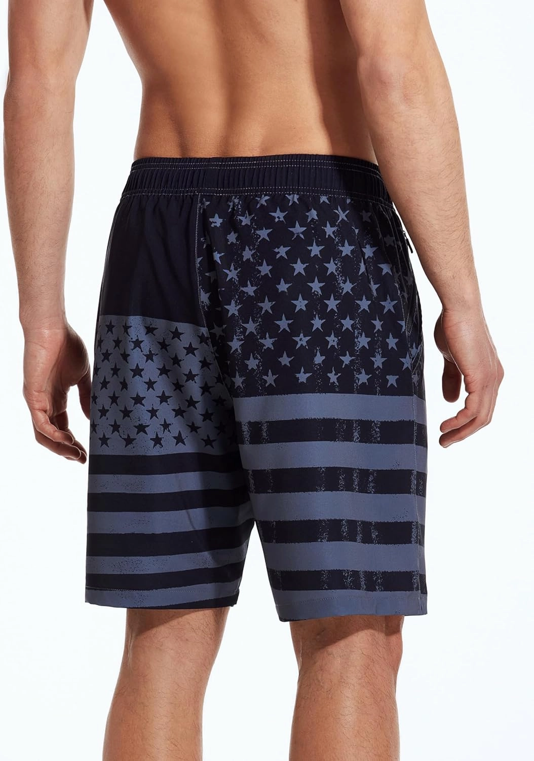 SILKWORLD Mens Swim Trunks Quick Dry Bathing Suit Board Swimming Shorts with Zipper Pockets and Compression Liner