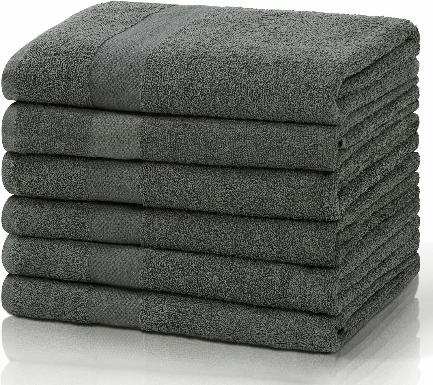 Simpli-Magic Cotton Bath Towels, 25”x50”, Gray, 6 Pack