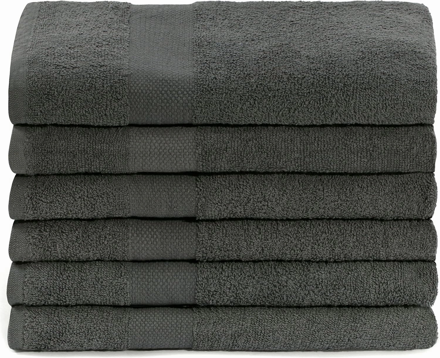 Simpli-Magic Cotton Bath Towels, 25”x50”, Gray, 6 Pack