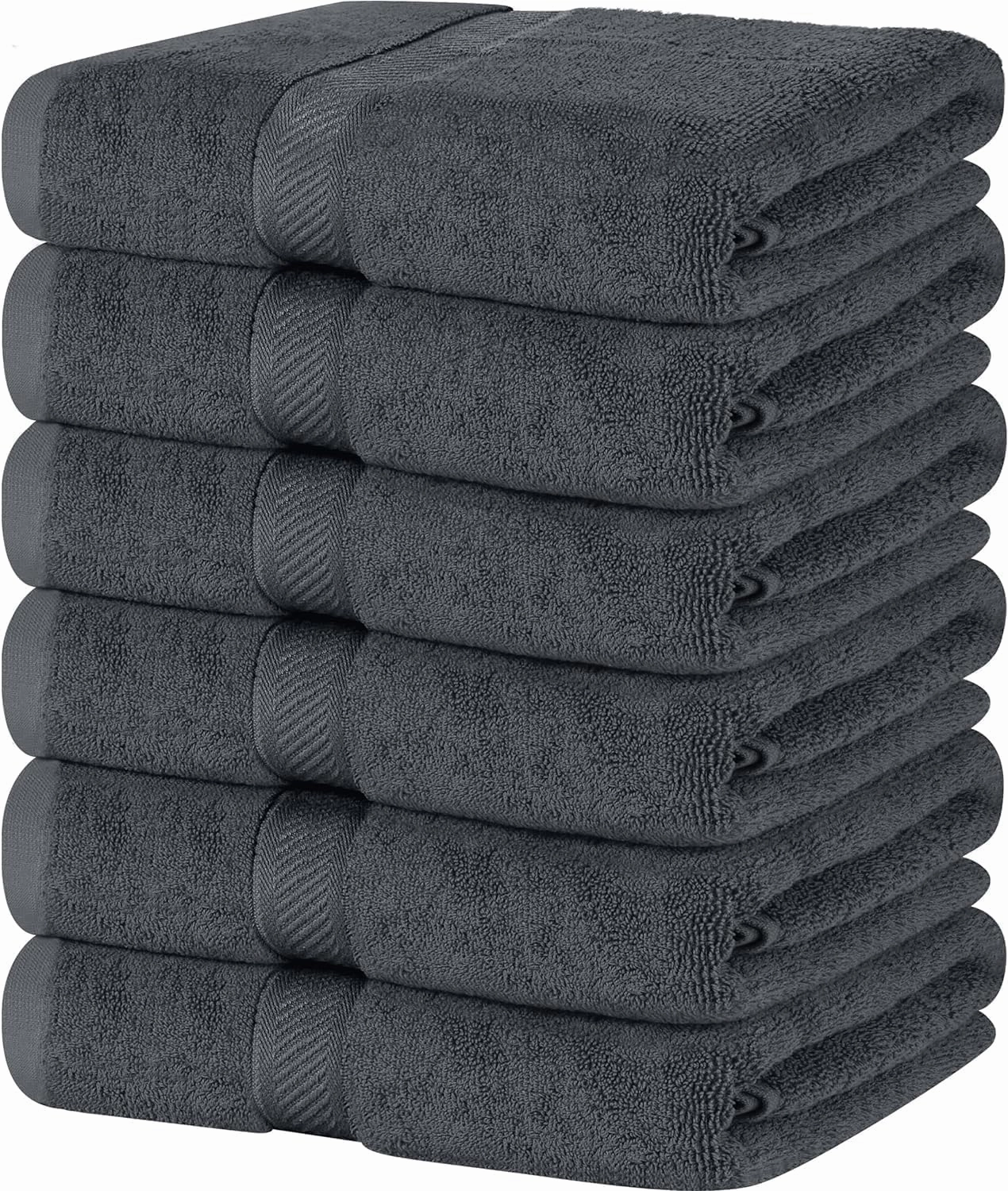 Simpli-Magic Cotton Bath Towels, 25”x50”, Gray, 6 Pack