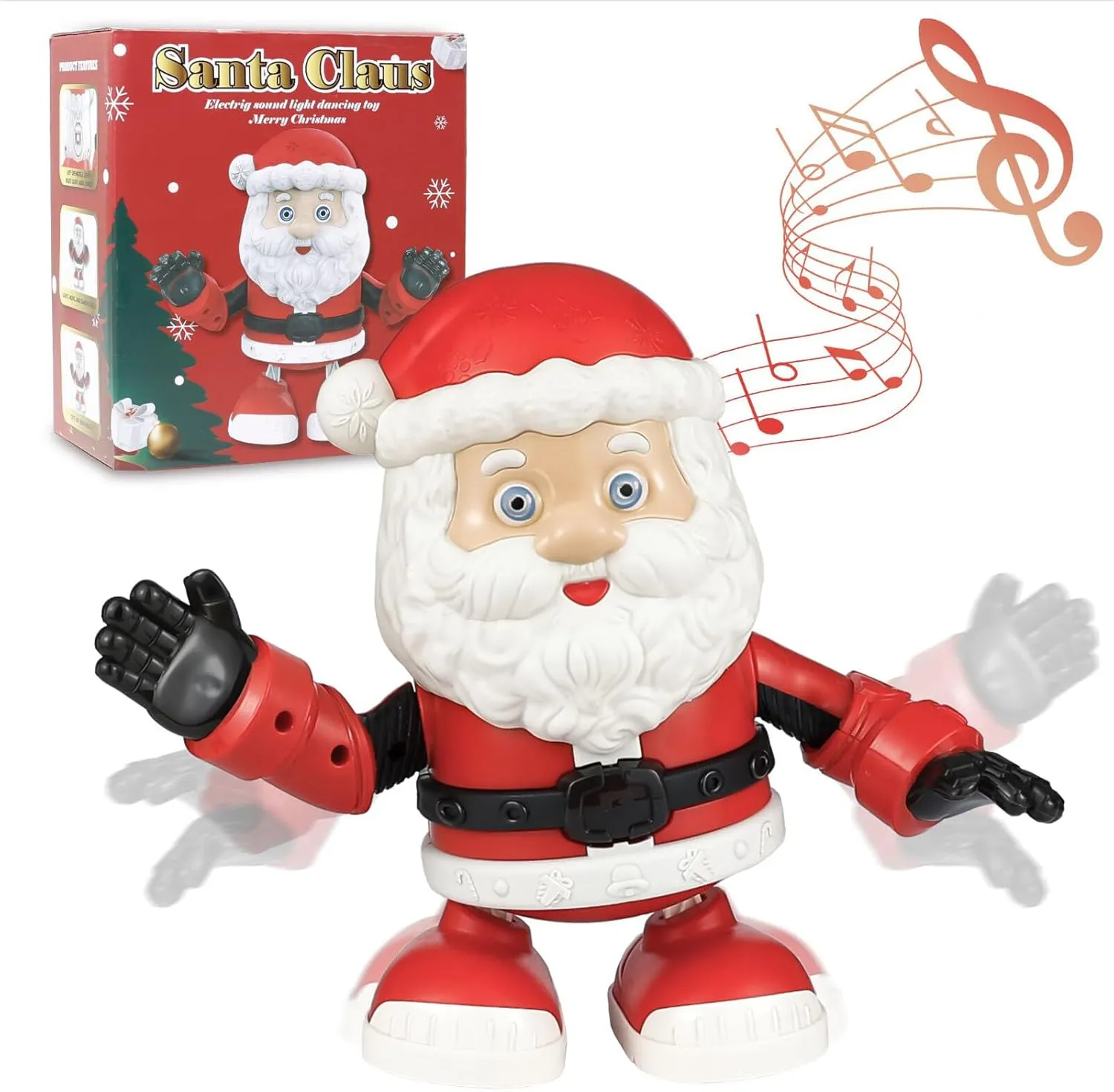 Singing Dancing Santa Claus, Twerking Santa Interactive Toy Figures, Electric Dolls with Music, Animated Christmas Decoration, Goodie Bag Stuffers for Kids, Christmas Birthday Gifts for Boys & Girls