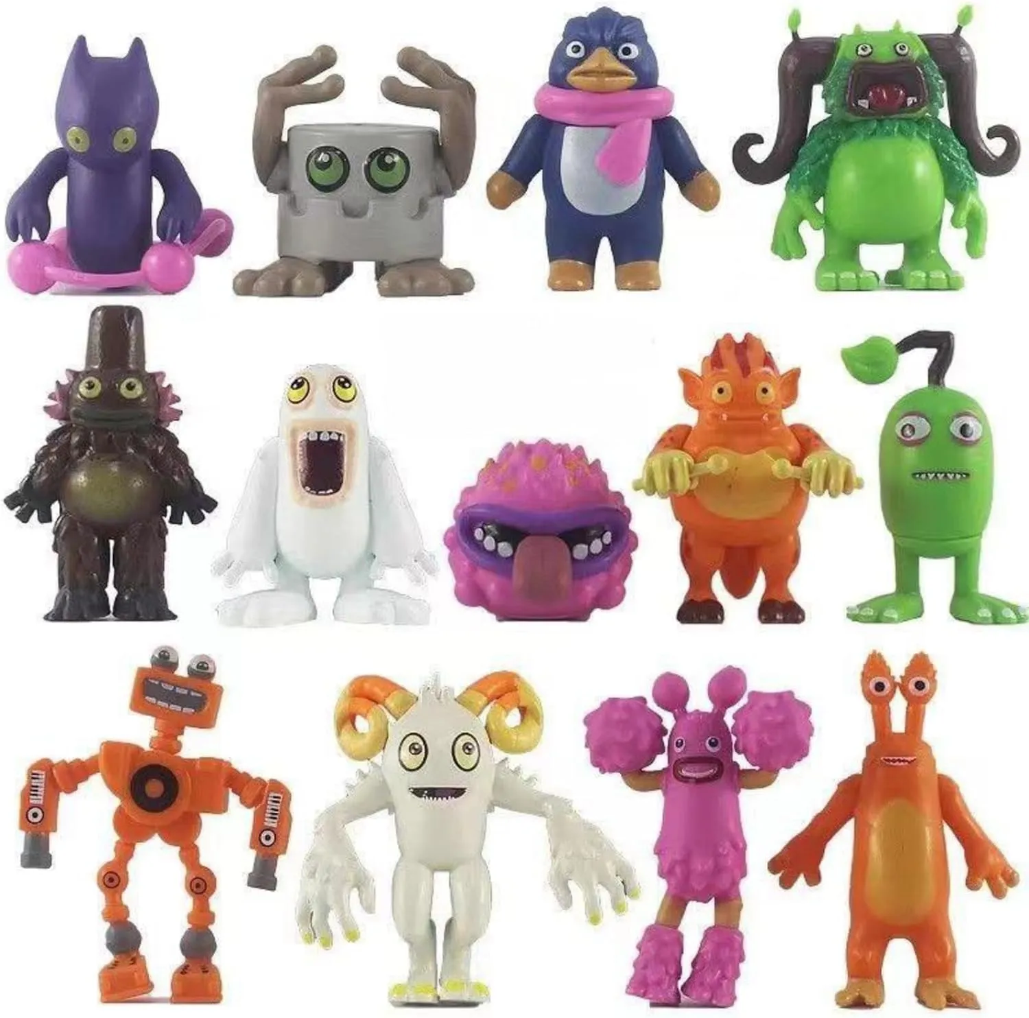 Singing Monsters Toys, Mini Action Figure Playset, Wubbox Noggin Toe Jammer Cute Birthday Gift for Boys & Girls 6 Years Old(13pcs)