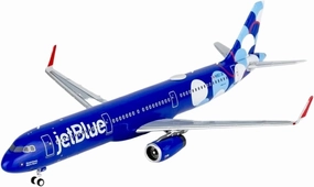 Single Plane Scale Aircraft Model 1:400 for JetBlue Airways Airbus A321-200 Scale Diecast Display Model with Stand Collection Alloy Metal Model