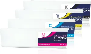 SJIC30P Ink Cartridge (BK/C/M/Y) Replacement for SJIC30P Ink Cartridge Set of Colorworks Printer (4-Pack)