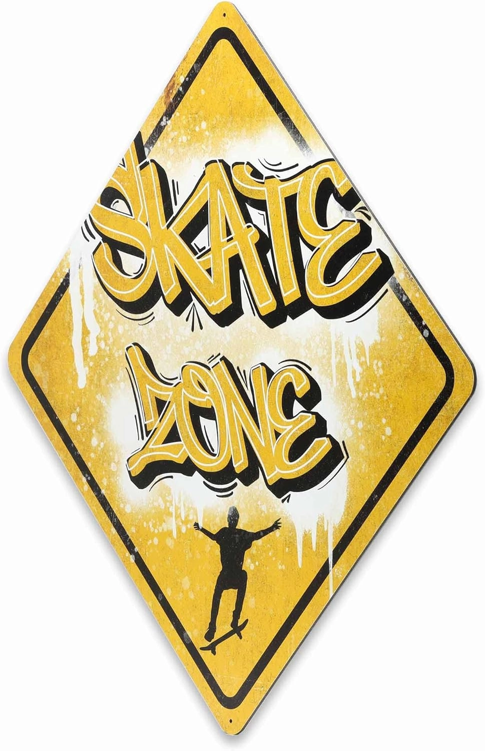 Skate Zone Skateboarding Metal Sign - Fun Skateboarding Sign for Teen Room or Game Room