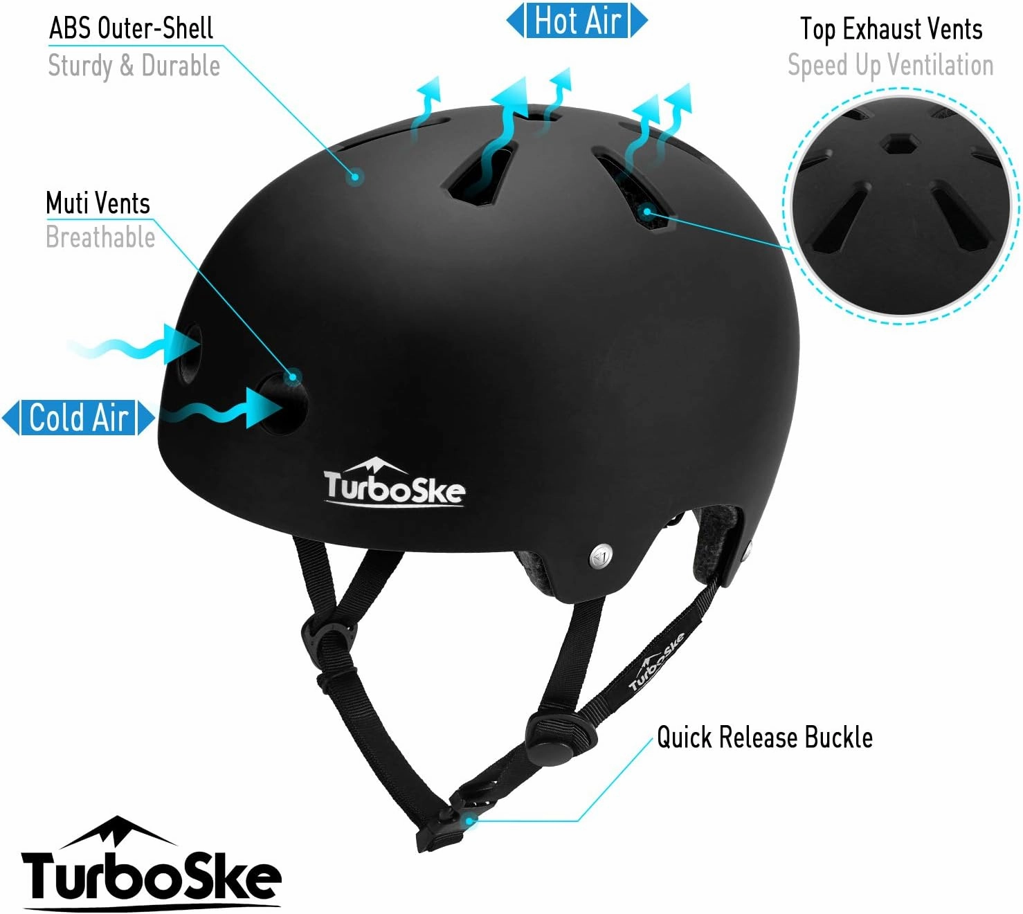 Skateboard Helmet, BMX Helmet, Multi-Sport Helmet, Bike Helmet for Kids, Youth, Men, Women