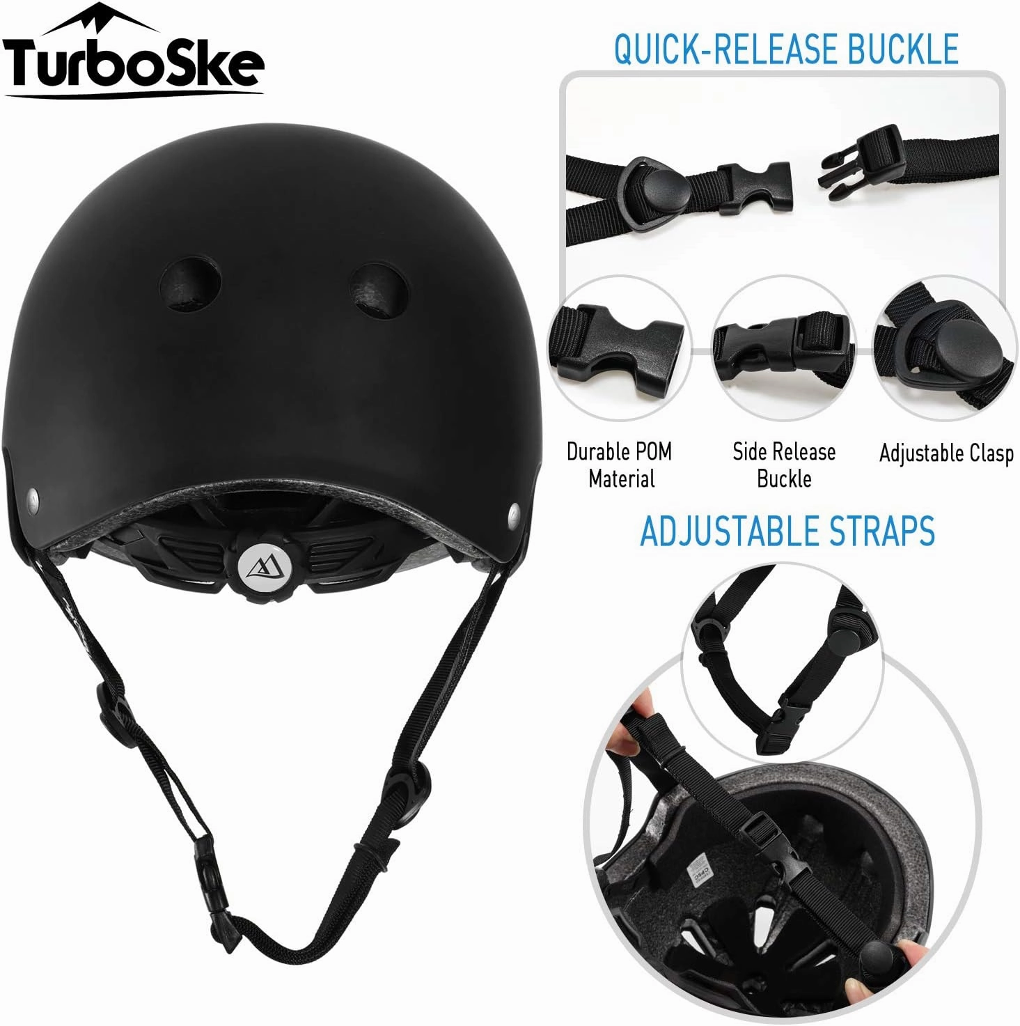 Skateboard Helmet, BMX Helmet, Multi-Sport Helmet, Bike Helmet for Kids, Youth, Men, Women