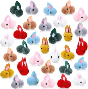 Skylety 32 Pcs Easter Bunny Animals 2.4 Inch Mini Plush Bunny Rabbit Stuffed Animals Stuffed Toys Soft Tiny Rabbit Doll Plush Hanging Pendant Ornament for DIY Easter Decorations Party