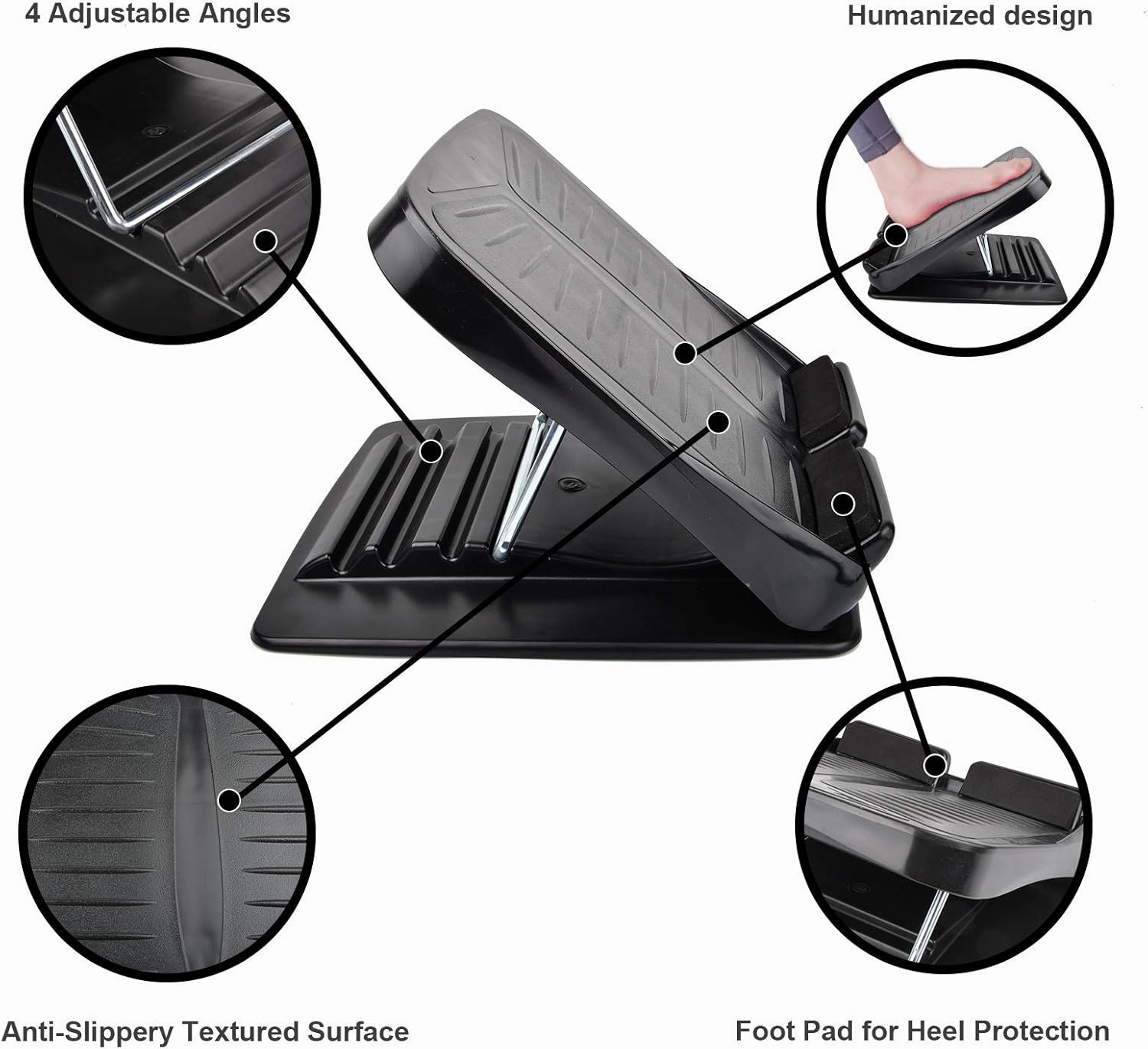 Slant Board, Calf Stretcher Ankle and Foot Incline Board for Stretching Tight Calves or Plantar Fasciitis Adjustable 4 Level (330 lb Capacity), Strength Training Equipment Leg Machines