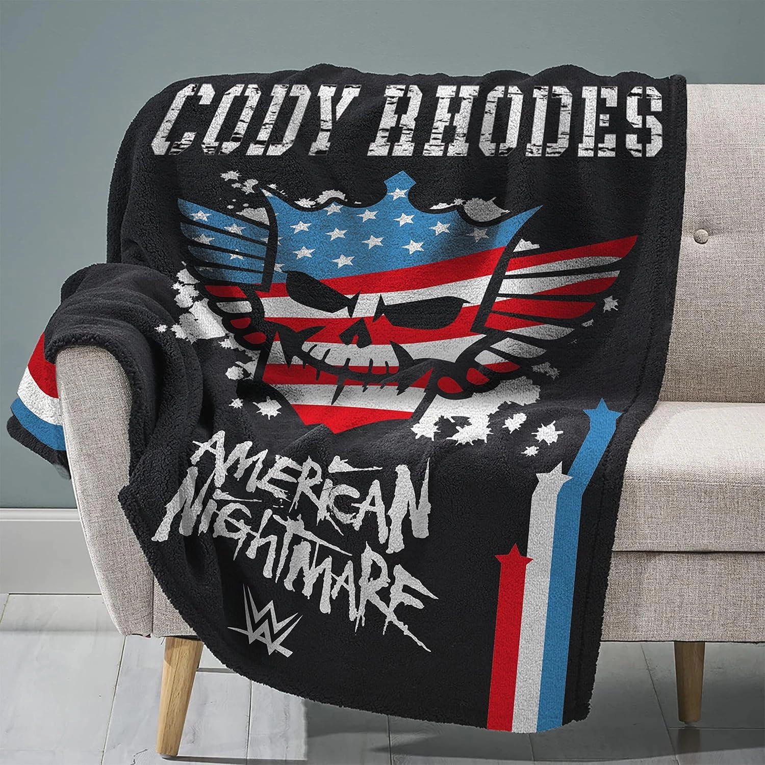 Sleep Squad WWE Cody Rhodes American Nightmare 60 x 80 Raschel Plush Blanket Wrestling Legend Super-Soft Throw