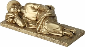 Sleeping Joseph Statue,Catholic Joseph Statue Inspirational Tabletop for Bedroom,Sanit Jose Figurine for Daily Praying,9 inch L Mordern Saint Laying Down,San Jose Dormido（Bronze Color）