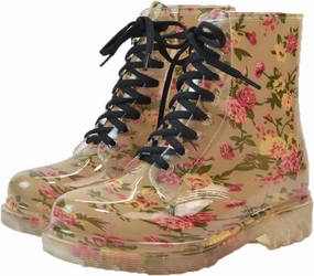 Slip Garden Boots,Rubber Boots, Autumn Women Rain Boots Transparent Waterproof Colorful Rainboots Woman Leopard Print Ankle Boots Lace Up Rain Shoes(Size:9.5)